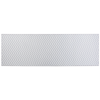 Tappeto passatoia bianco grigio poliestere 80 x 240 cm rettangolare chevron design