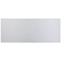 Tappeto passatoia bianco grigio poliestere 80 x 200 cm rettangolare chevron design