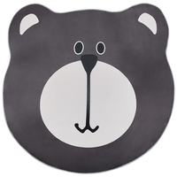 Tappeto marrone ⌀ 120 cm a forma di orso a pelo basso per bambini sala giochi