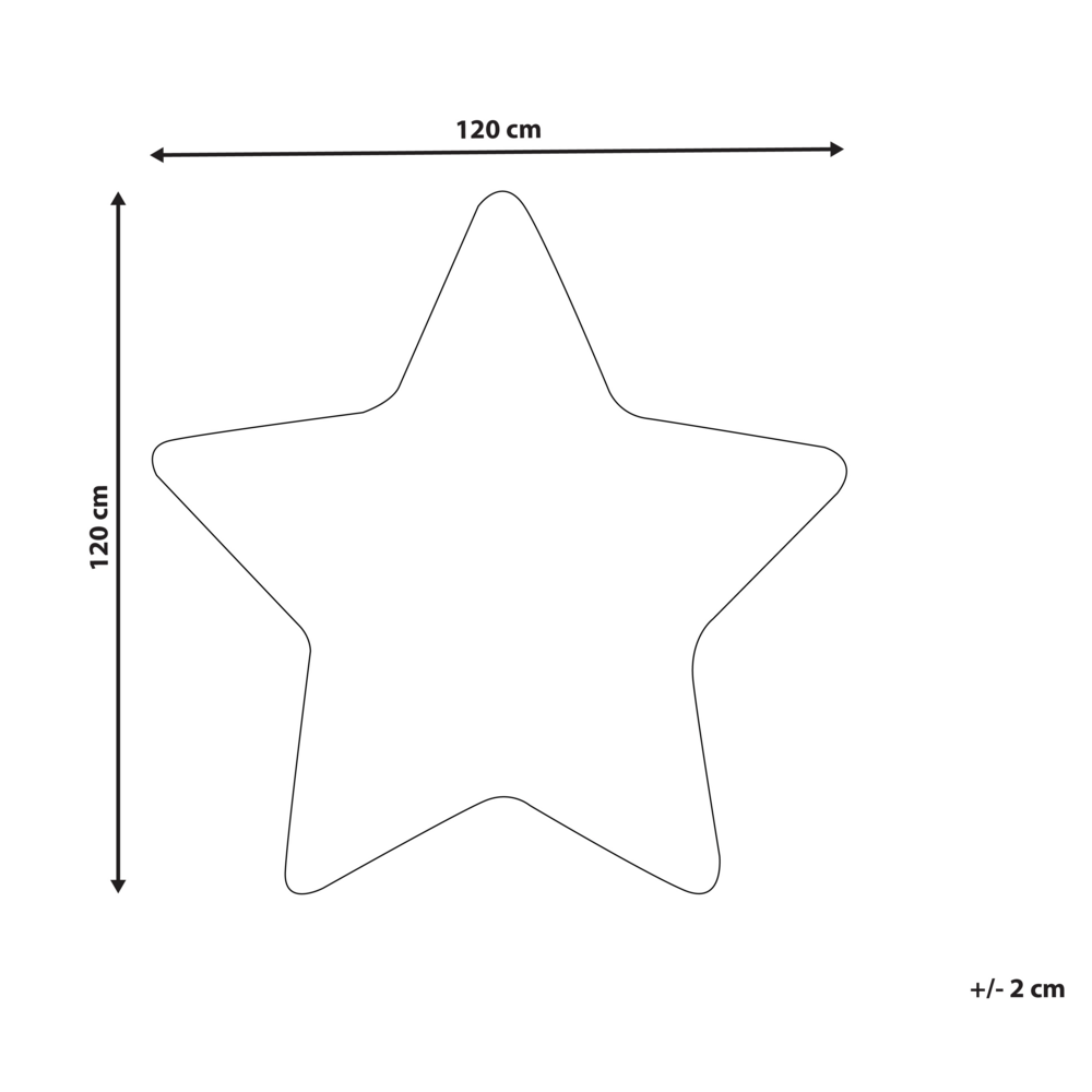 Tappeto bianco 120 x 120 cm a pelo corto a forma di stella per la sala giochi dei bambini