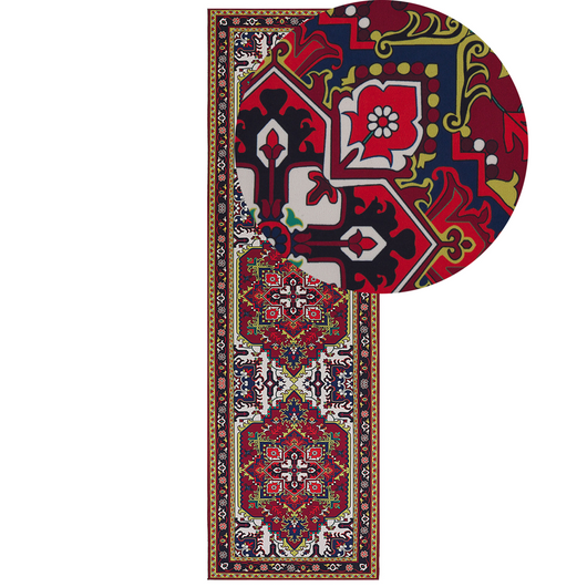 Tappeto in poliestere multicolore 60 x 200 cm fondo antiscivolo vintage orientale soggiorno camera da letto ingresso