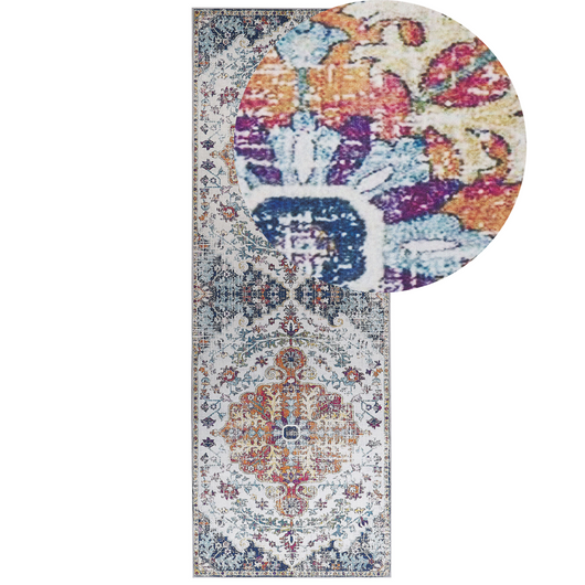 Tappeto in poliestere multicolore 70 x 200 cm passatoia orientale vintage invecchiato soggiorno camera da letto corridoio