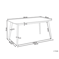 Tavolo da pranzo in mogano scuro impiallacciato MDF 150 x 90 cm Rettangolare Stile tradizionale retrò