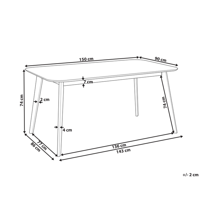 Tavolo da pranzo in mogano scuro impiallacciato MDF 150 x 90 cm Rettangolare Stile tradizionale retrò