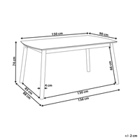 Tavolo da pranzo mdf impiallacciato in legno scuro 150 x 90 cm rettangolare in stile retrò tradizionale