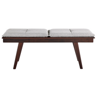 Panca corridoio legno scuro mdf cuscini in poliestere rettangolare retro design classico fondo letto