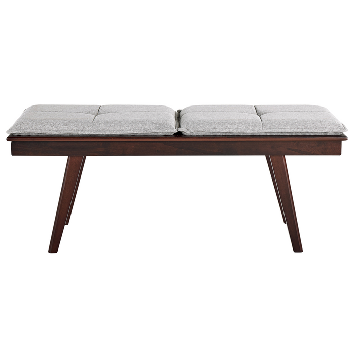 Panca corridoio legno scuro mdf cuscini in poliestere rettangolare retro design classico fondo letto