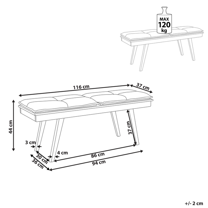 Panca corridoio legno scuro mdf cuscini in poliestere rettangolare retro design classico fondo letto