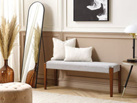 Panchina per corridoio grigio chiaro seduta imbottita cuscino in poliestere design classico retrò rettangolare