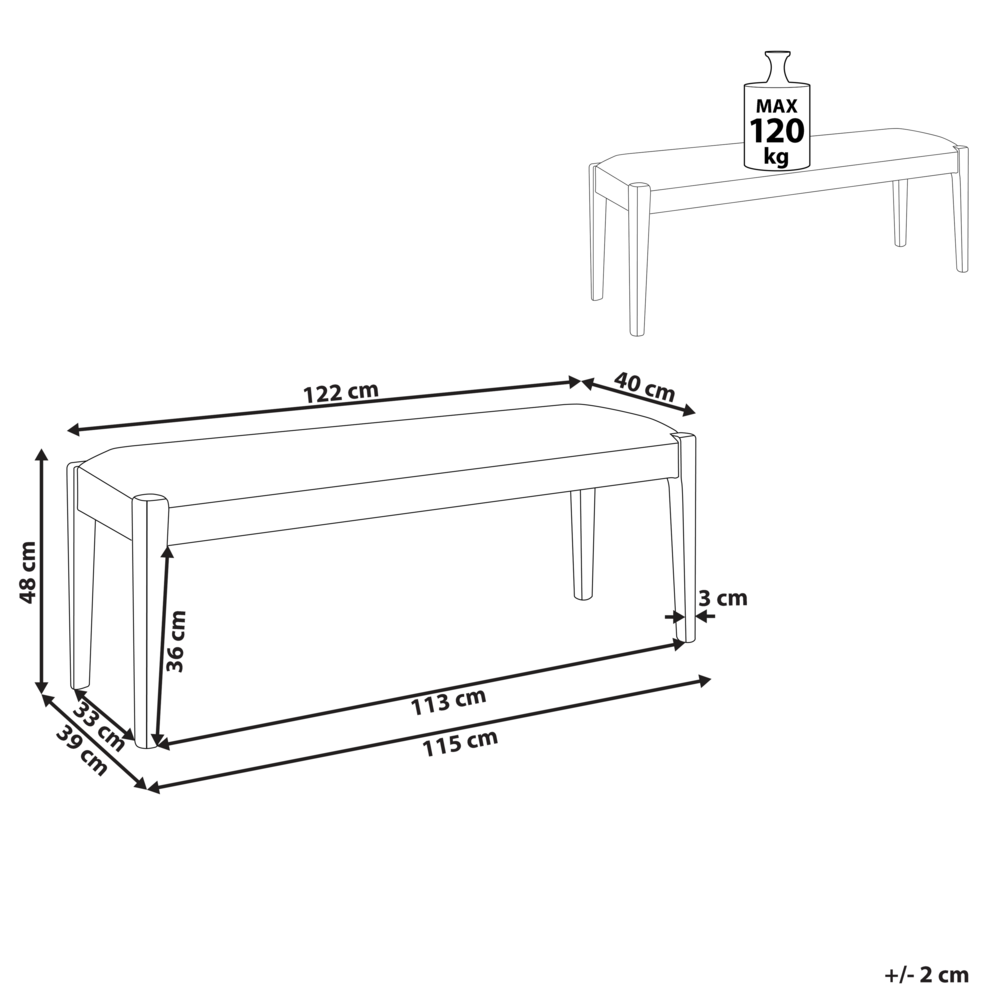 Panchina per corridoio grigio chiaro seduta imbottita cuscino in poliestere design classico retrò rettangolare