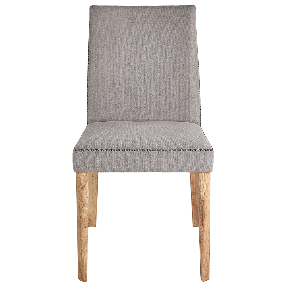 Set di 2 sedie in tessuto Imbottito grigio chiaro per soggiorno in stile scandinavo