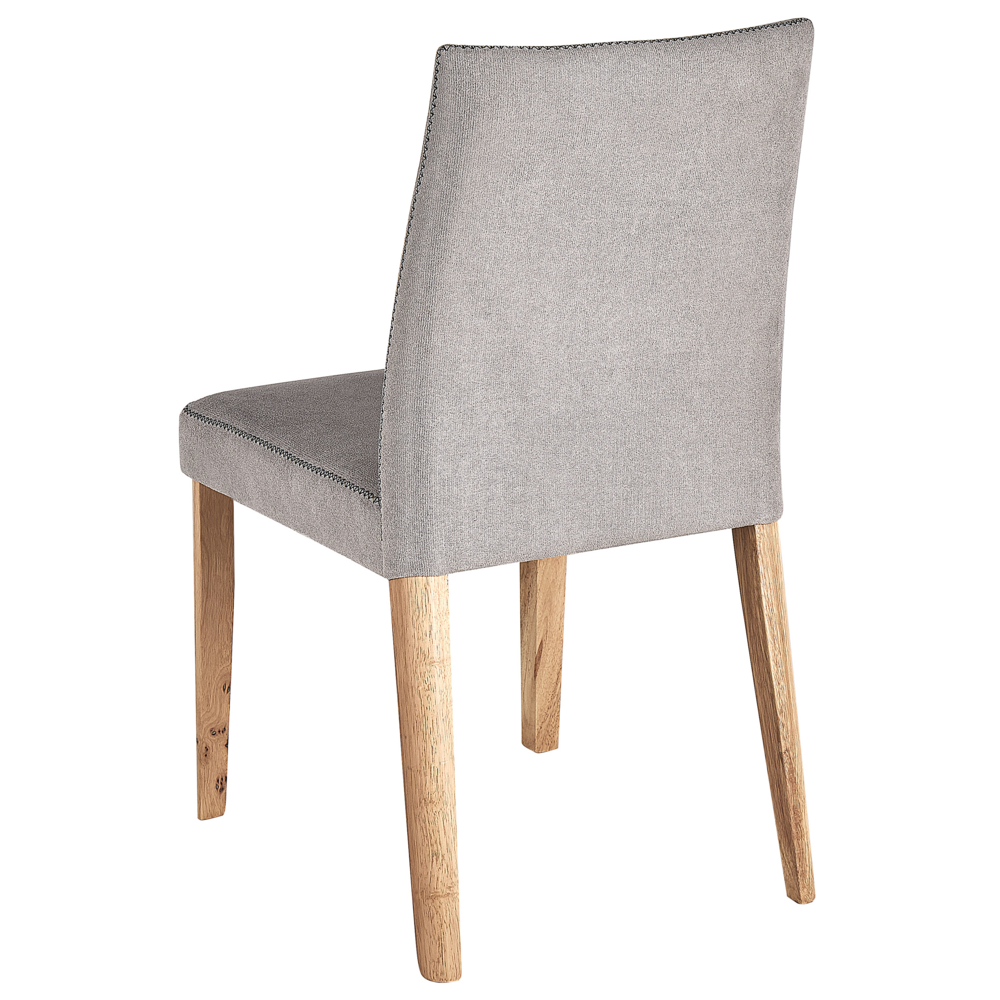 Set di 2 sedie in tessuto Imbottito grigio chiaro per soggiorno in stile scandinavo