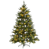 Albero di natale artificiale verde sintetico 180 cm rami innevati led con lucine