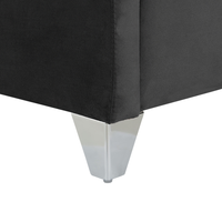 Letto a doghe velluto nero imbottito trapuntato poggiatesta 180 x 200 cm stile glamour elegante