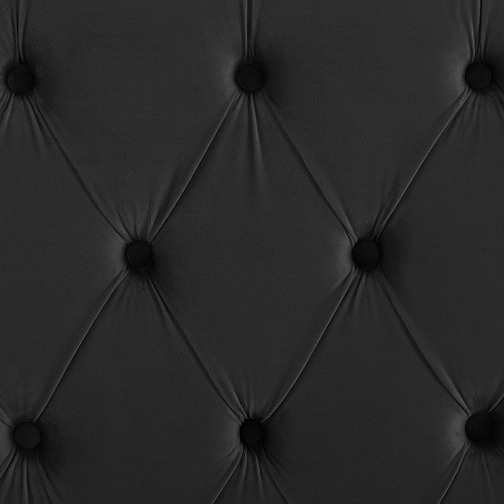 Letto a doghe velluto nero imbottito trapuntato poggiatesta 180 x 200 cm stile glamour elegante