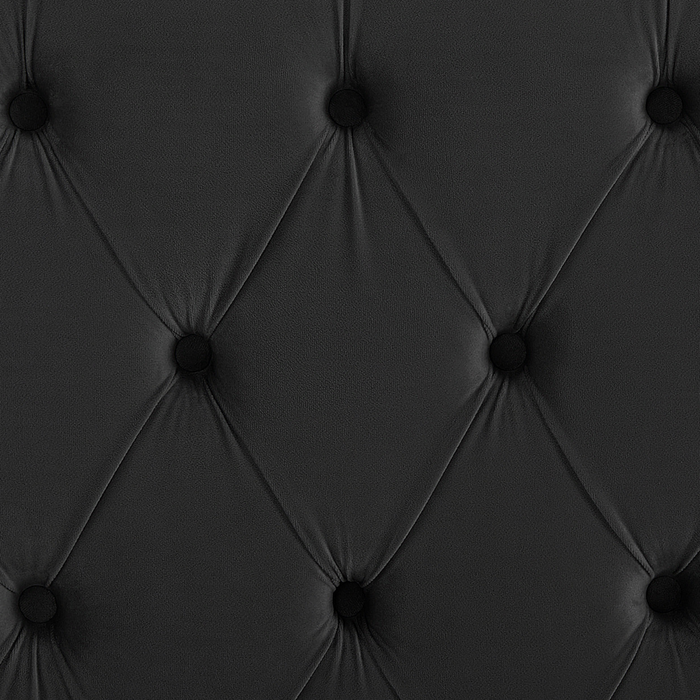 Letto a doghe velluto nero imbottito trapuntato poggiatesta 180 x 200 cm stile glamour elegante