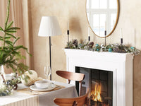 Festone di natale artificiale verde argento materiale sintetico 150 cm con addobbi innevati