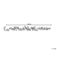 Festone di natale artificiale verde argento materiale sintetico 150 cm con addobbi innevati