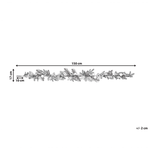 Festone di natale artificiale verde argento materiale sintetico 150 cm con addobbi innevati