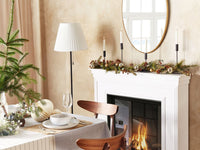 Festone di natale artificiale in materiale sintetico rame verde 150 cm con addobbi innevati