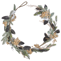 Festone di natale artificiale in materiale sintetico multicolore 150 cm con addobbi innevati