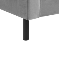 Letto matrimoniale con doghe 140 x 200 cm velluto di colore grigio stile glam moderno