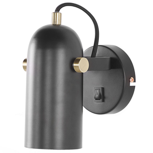 Set di 2 lampade in metallo nero 17 cm faretto paralume orientabile industriale home office