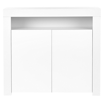 Credenza a 2 ante in mdf bianco truciolare 4 ripiani con illuminazione a led armadio di stoccaggio opaco