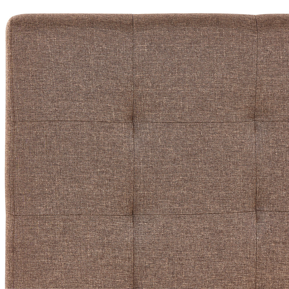 Letto contenitore matrimoniale imbottito marrone con rete a doghe e cassetti 180 x 200 cm