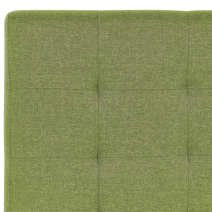 Letto imbottito tessuto verde rete a doghe testiera trapuntata 180 x 200 cm