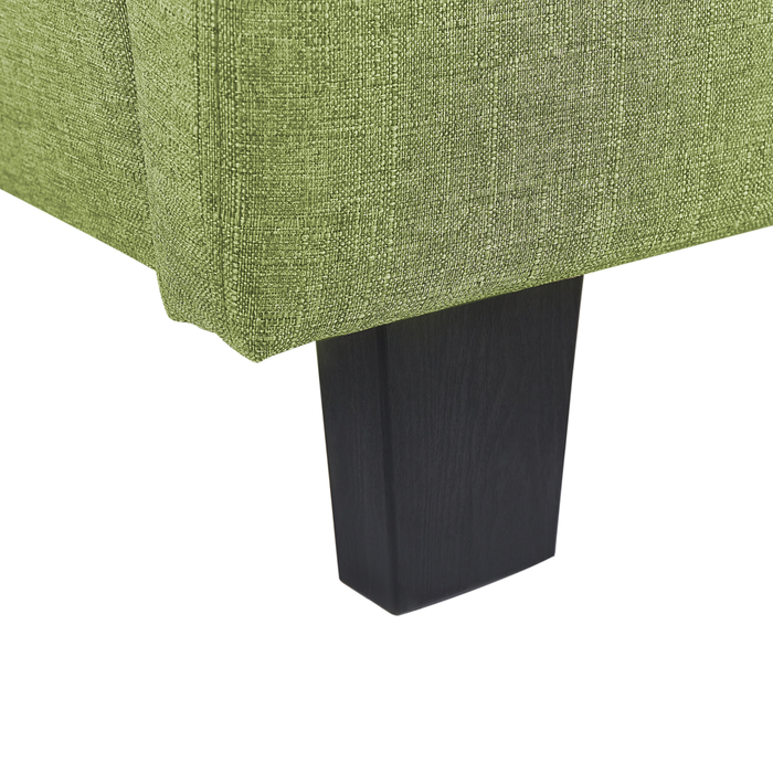 Letto imbottito tessuto verde rete a doghe testiera trapuntata 180 x 200 cm