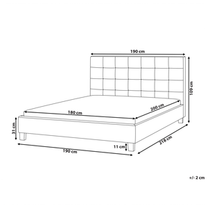 Letto imbottito tessuto verde rete a doghe testiera trapuntata 180 x 200 cm