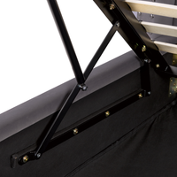 Letto contenitore velluto grigio e argento 140 x 200 cm glamour elegante