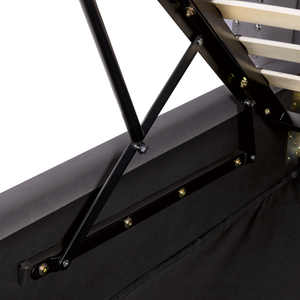 Letto contenitore velluto grigio e argento 140 x 200 cm glamour elegante