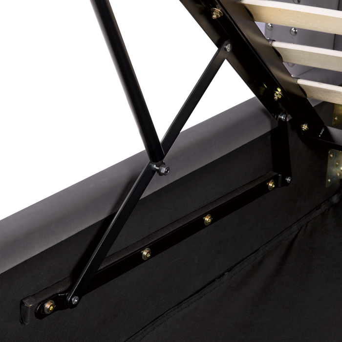 Letto contenitore velluto grigio e argento 140 x 200 cm glamour elegante