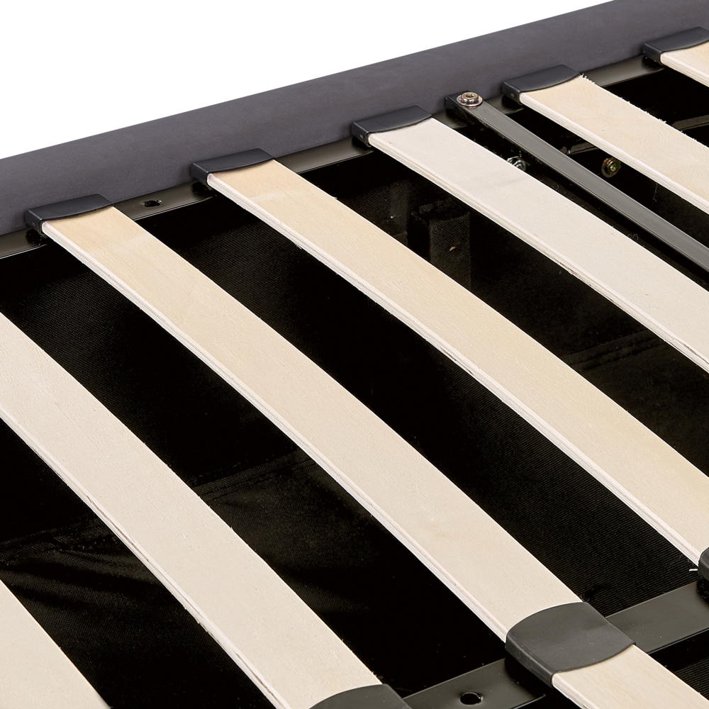 Letto contenitore velluto grigio e argento 140 x 200 cm glamour elegante