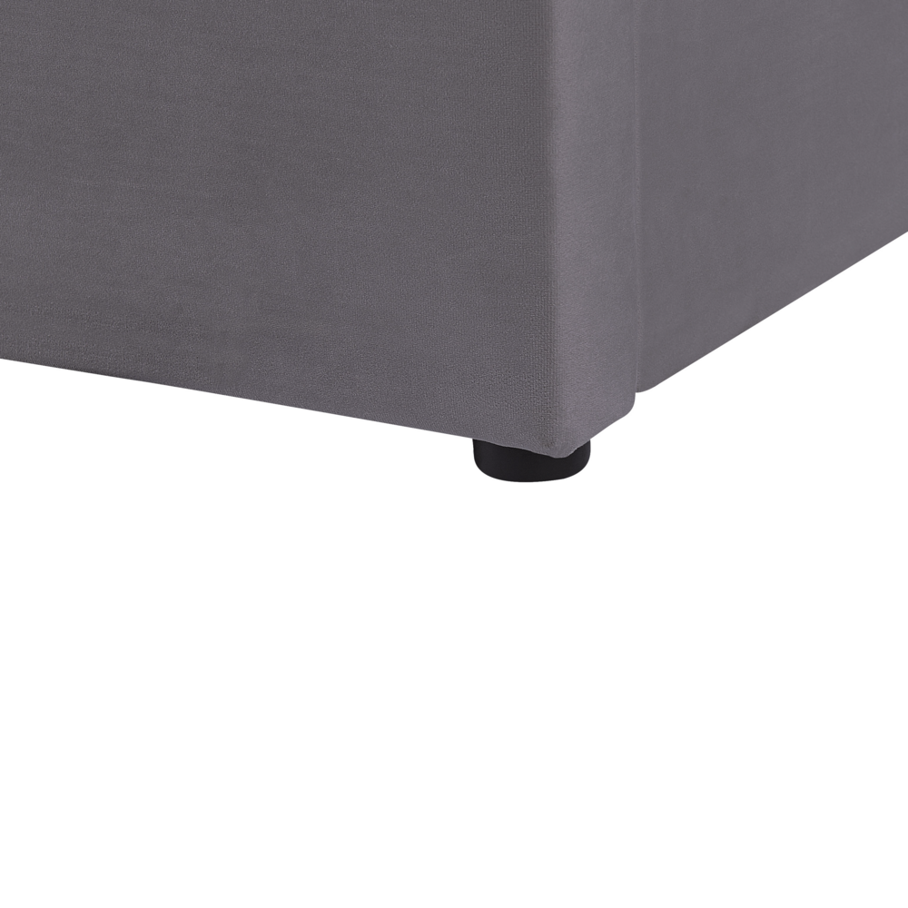 Letto contenitore velluto grigio e argento 140 x 200 cm glamour elegante