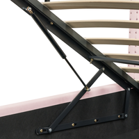 Letto contenitore velluto rosa pastello e argento 160 x 200 cm glamour elegante