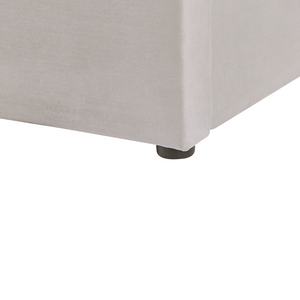 Letto contenitore velluto grigio chiaro e argento 180 x 200 cm glamour elegante