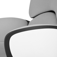 Sedia ufficio in materiale sintetico grigio e nero struttura in metallo schienale regolabile e girevole ufficio