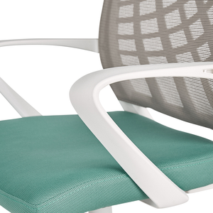 Sedia ufficio in materiale sintetico grigio e verde struttura in metallo schienale regolabile e girevole ufficio