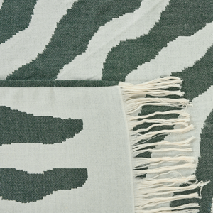 Coperta in acrilico bianco crema verde 130 x 170 cm copriletto in poliestere motivo floreale con frange soggiorno camera da letto