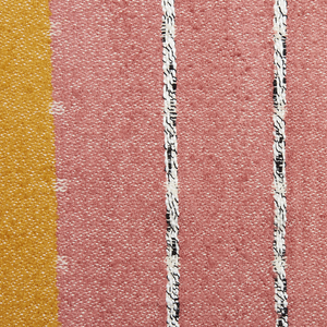 Coperta in cotone acrilico rosso chiaro giallo beige 130 x 170 cm motivo a righe nappe boho soggiorno camera da letto