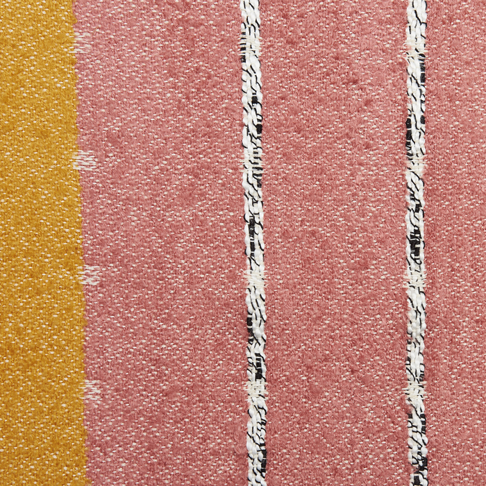 Coperta in cotone acrilico rosso chiaro giallo beige 130 x 170 cm motivo a righe nappe boho soggiorno camera da letto