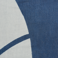 Coperta in acrilico e poliestere blu e bianco 130 x 170 cm motivo astratto nappe boho soggiorno camera da letto