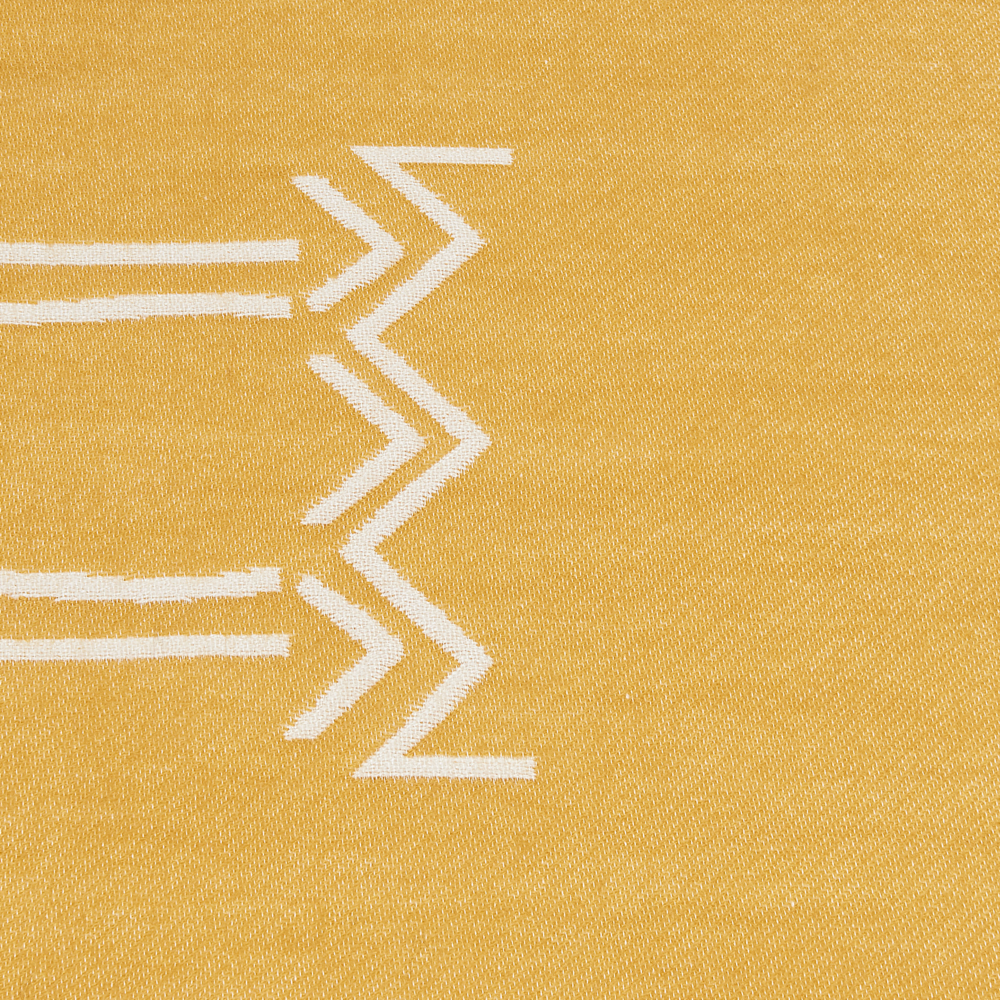 Coperta in acrilico e poliestere giallo 130 x 170 cm nappe boho soggiorno camera da letto