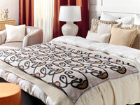 Coperta in acrilico e poliestere multicolore 130 x 170 con nappe boho soggiorno camera da letto