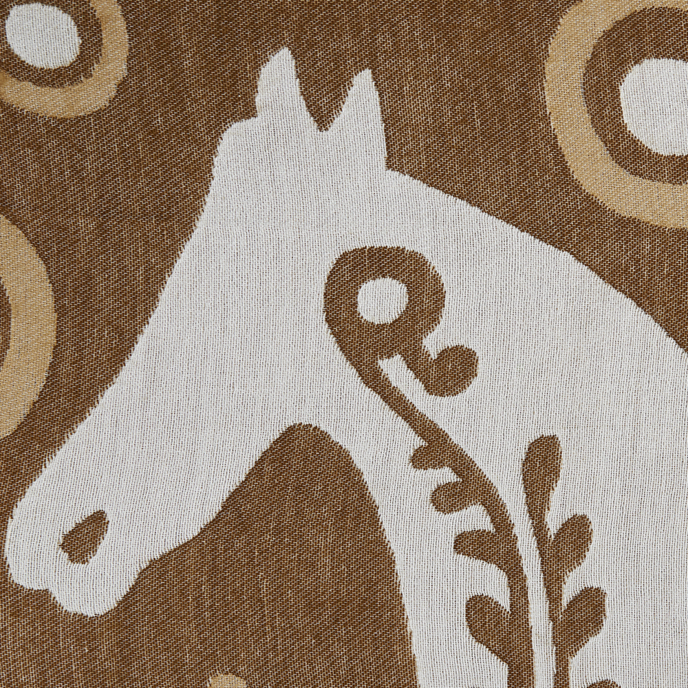 Coperta in acrilico marrone 130 x 170 cm copriletto in poliestere motivo cavallo con frange soggiorno camera da letto