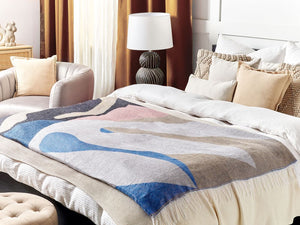 Coperta in acrilico multicolore 130 x 170 cm Trapunta in poliestere Motivo astratto Frange Soggiorno Camera da letto