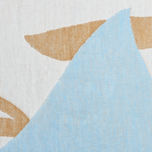 Coperta beige e blu misto poliestere e acrilico 130 x 170 cm Motivo decorativo astratto